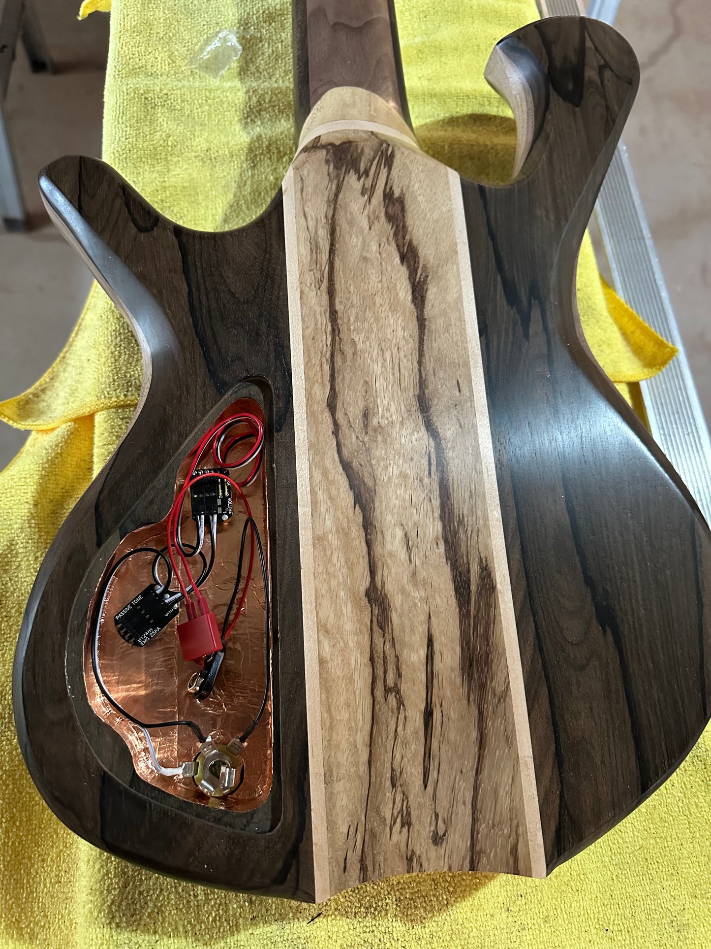 Ziricote 4 string bass.